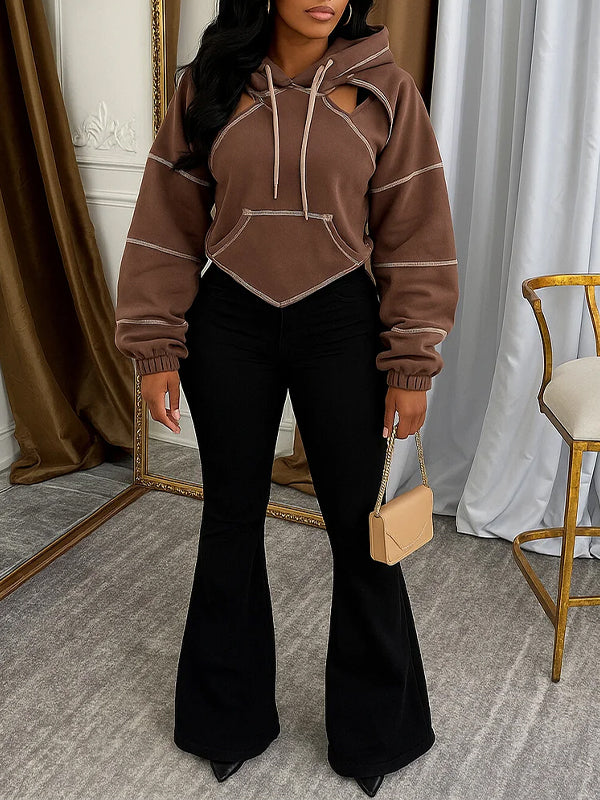 Tied-Back Cutout Hoodie