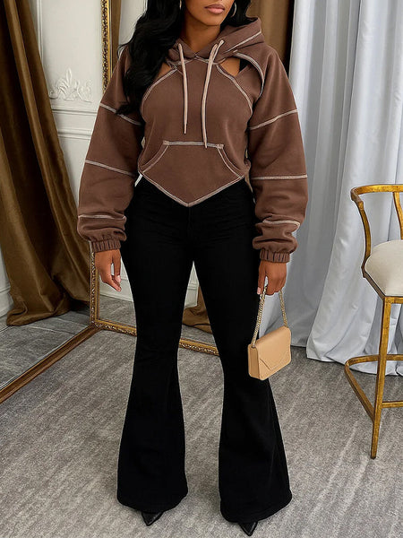 Tied-Back Cutout Hoodie