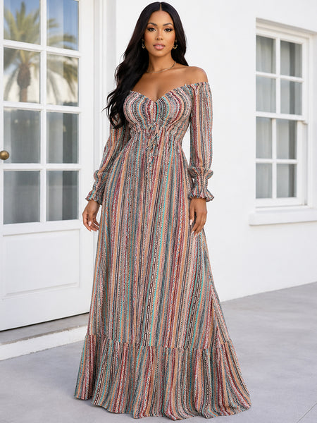 Printed Off-Shoulder Dress