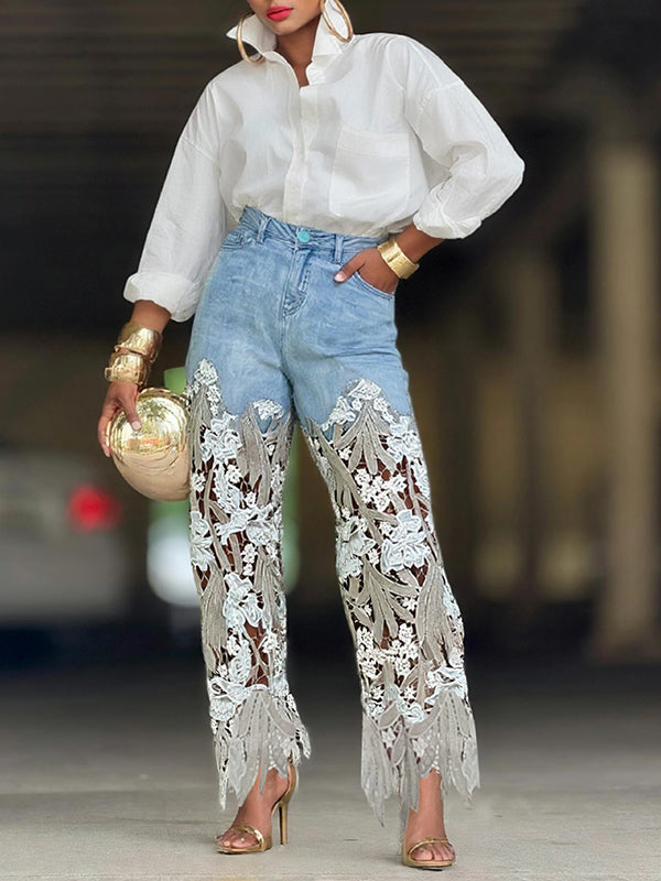 Lace Combo Jeans