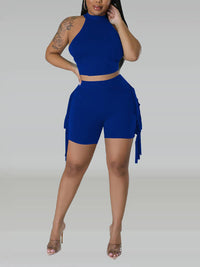 Sleeveless Top & Fringe Shorts Set--Clearance