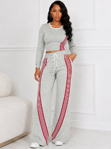 Side Stripe Pants Set