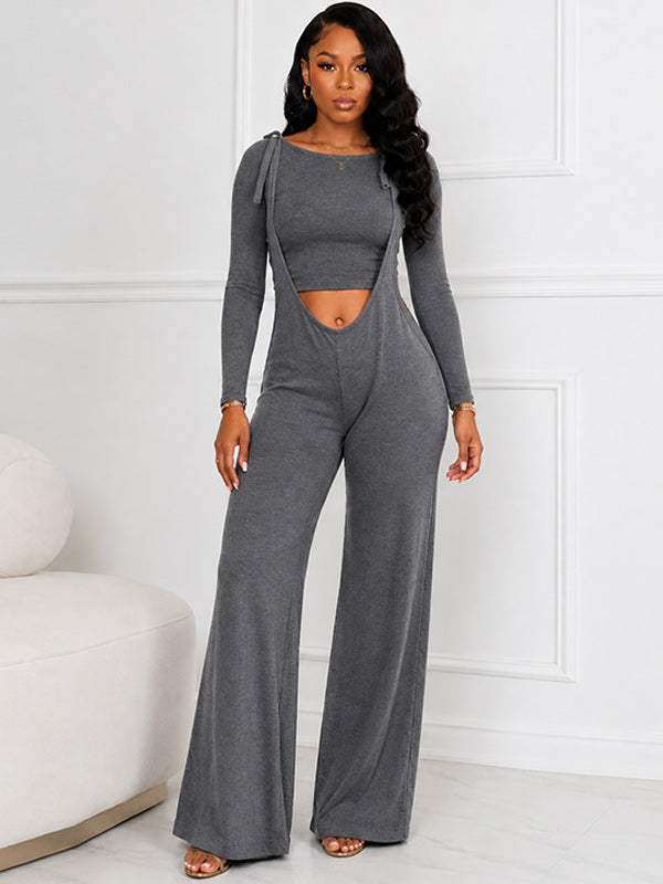Cropped Sweatshirt & Overall Set
