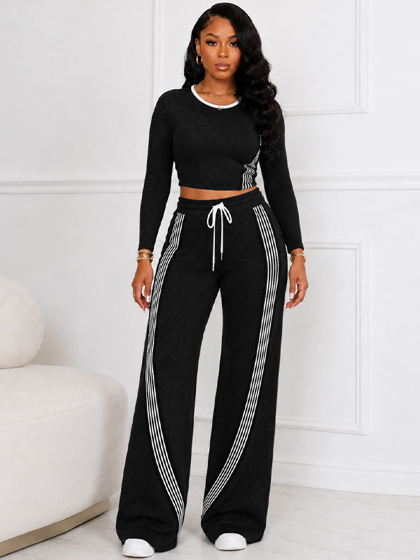 Side Stripe Pants Set