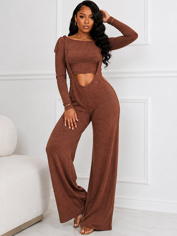 Cropped Sweatshirt & Overall Set