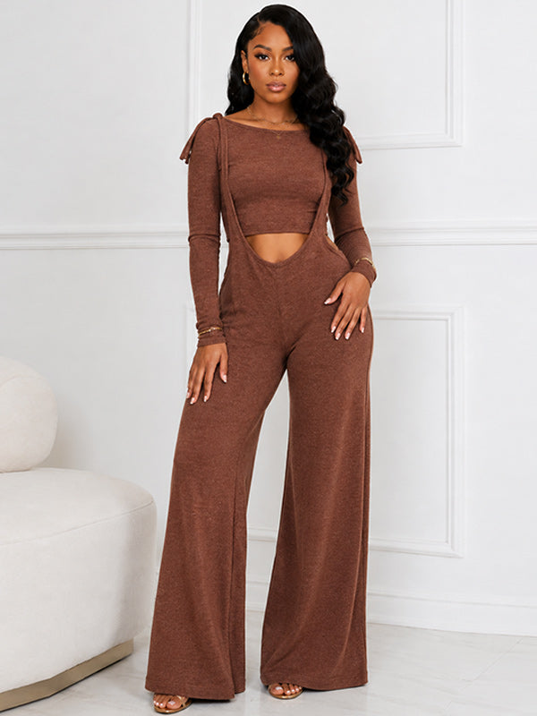 Cropped Sweatshirt & Overall Set