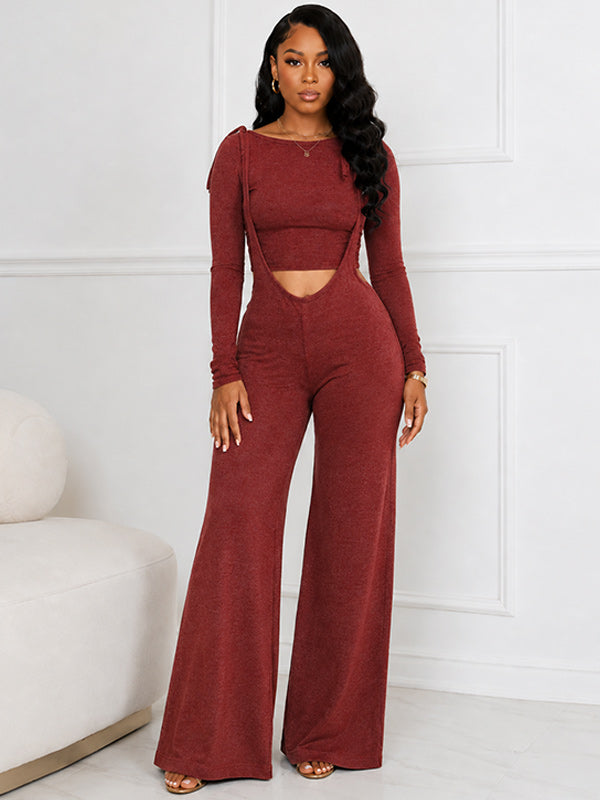 Cropped Sweatshirt & Overall Set