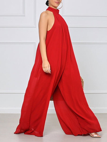 Sleeveless Chiffon Jumpsuit--Clearance