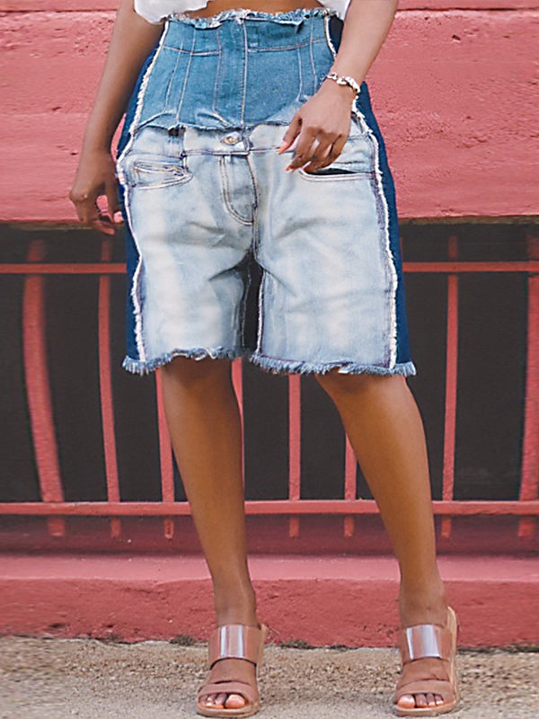 Indiebeautie Denim Combo Bermuda Shorts
