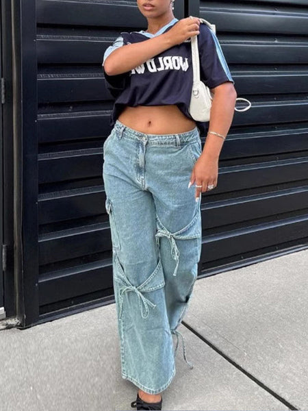 Bowknot Wide-Leg Jeans