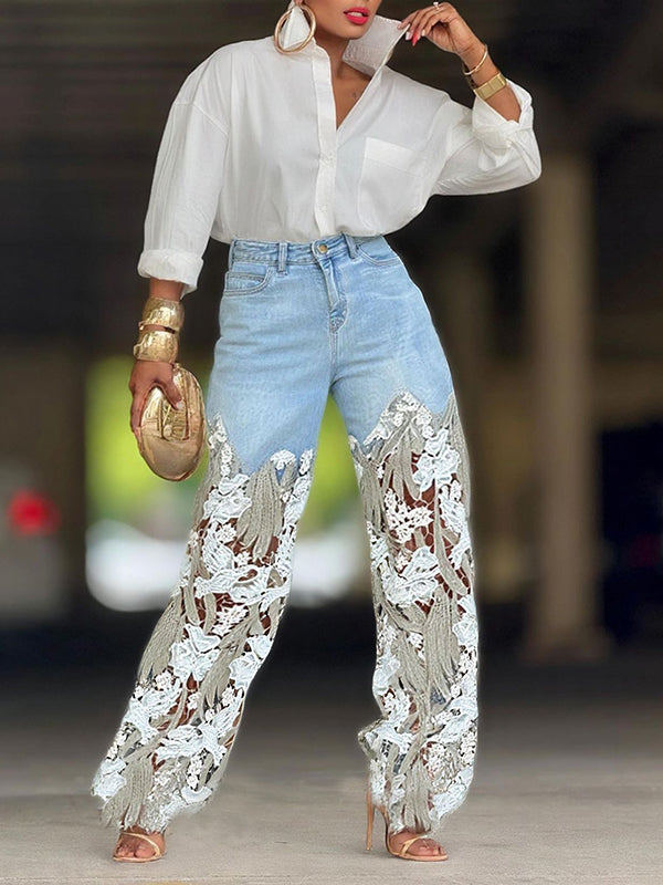 Lace Combo Jeans
