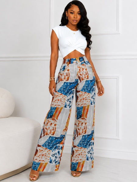Colorbolck Straight Pants