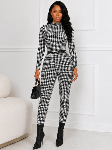 Houndstooth Top & Pants Set
