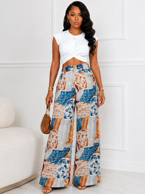 Colorbolck Straight Pants