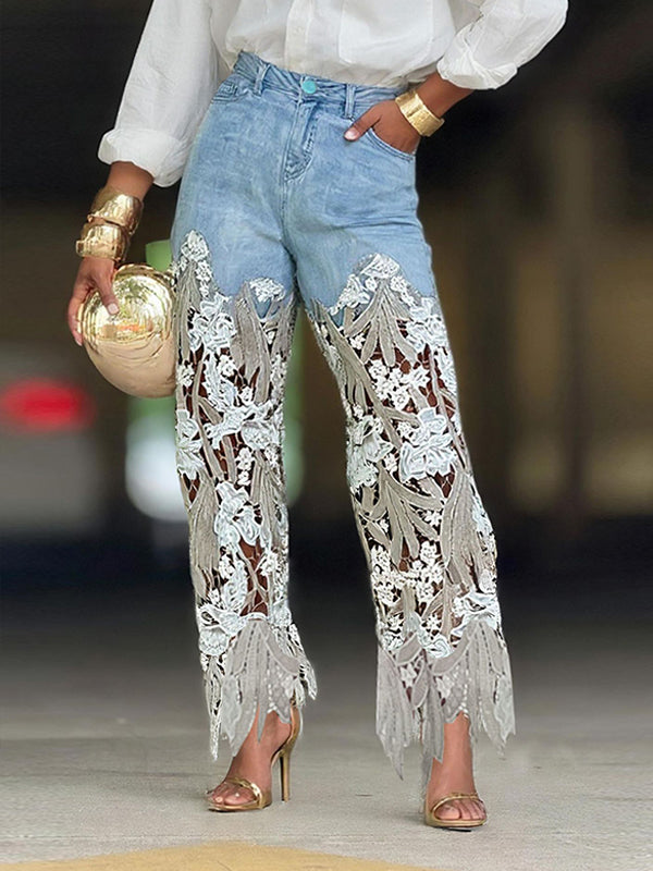 Lace Combo Jeans