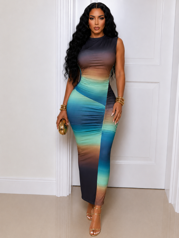 Printed Sleeveless Bodycon Dress