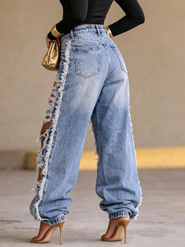 Distressed Jogger Jeans