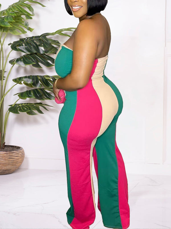 Colorblock Strapless Jumpsuit--Clearance