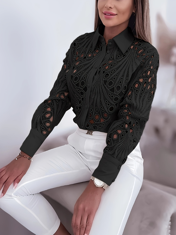 Black Lace Shirt--Clearance