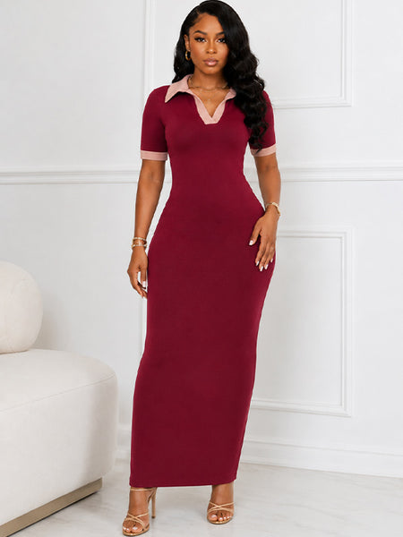 Contrast Polo Dress