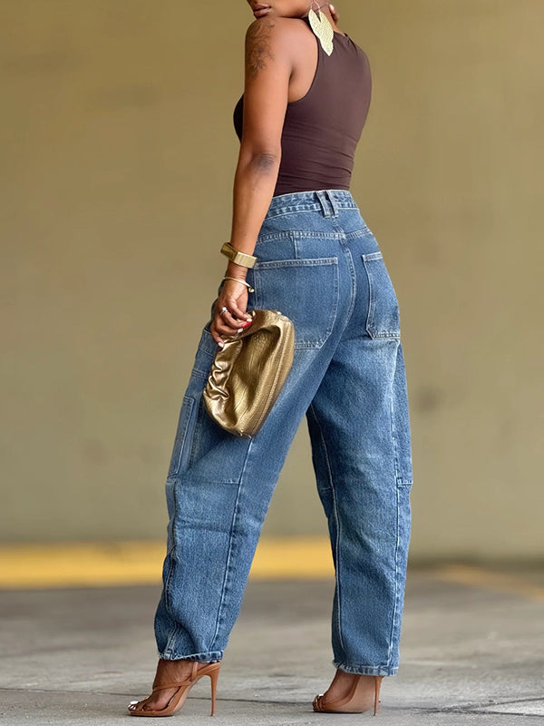 Printed Patch Jeans