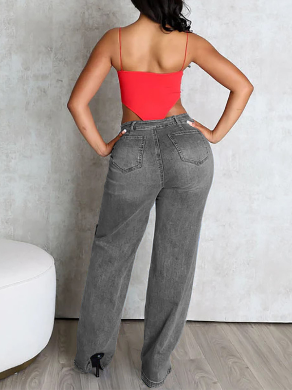 Detachable Straight Jeans