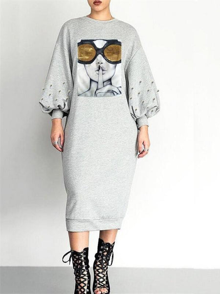 Quiet And Shine Sweatshirt Dress