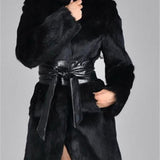 Faux Fur Coat With Belt (1448936013869)