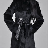 Faux Fur Coat With Belt (1448936013869)