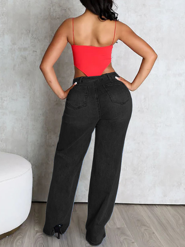 Detachable Straight Jeans