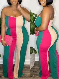 Colorblock Strapless Jumpsuit--Clearance