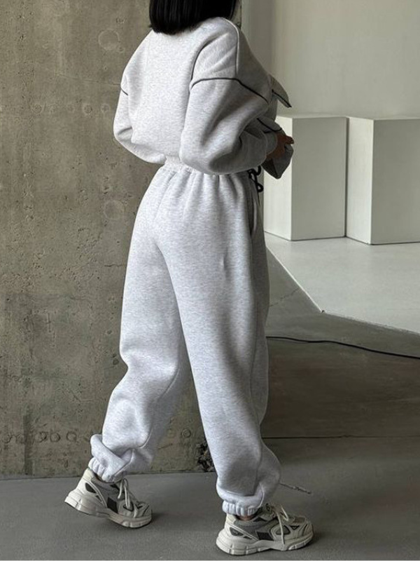 Zip-Front Sweatshirt & Pants Set