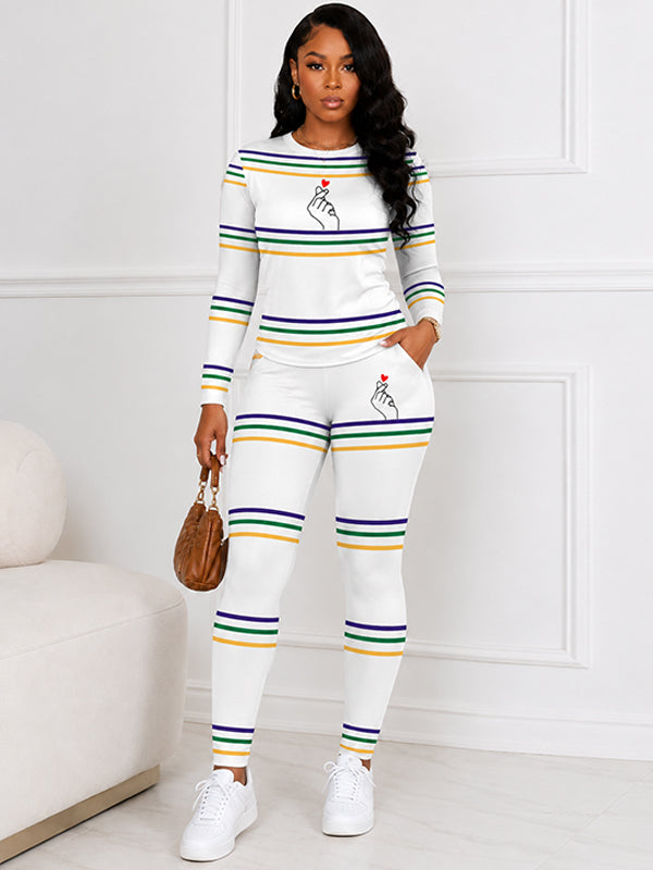 Stripe Tee & Pants Set