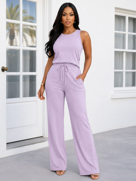 Solid Sleeveless Jumpsuit