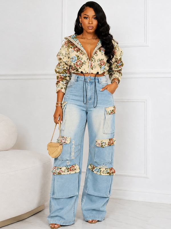 Printed Zip-Front Jacket