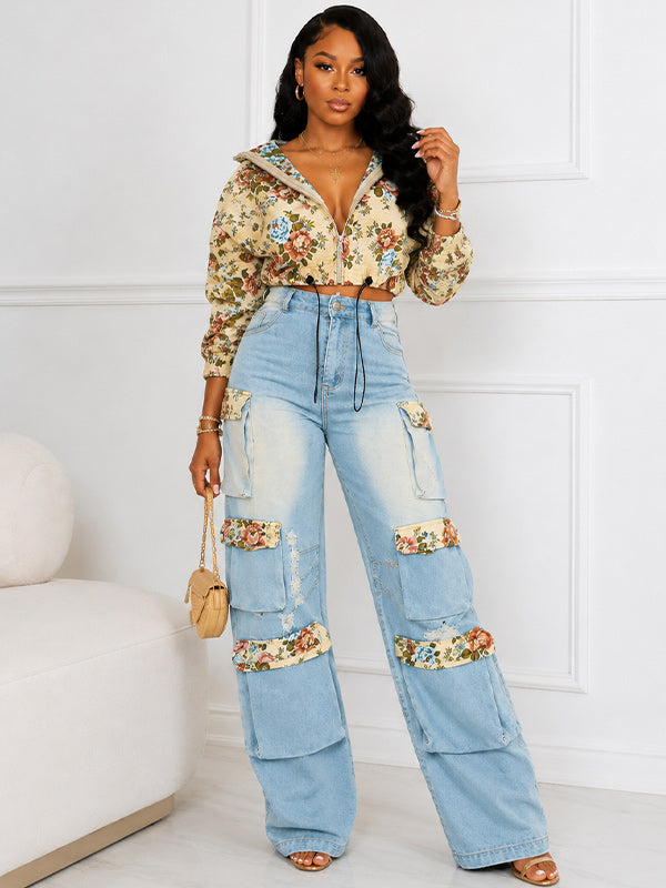 Printed Zip-Front Jacket