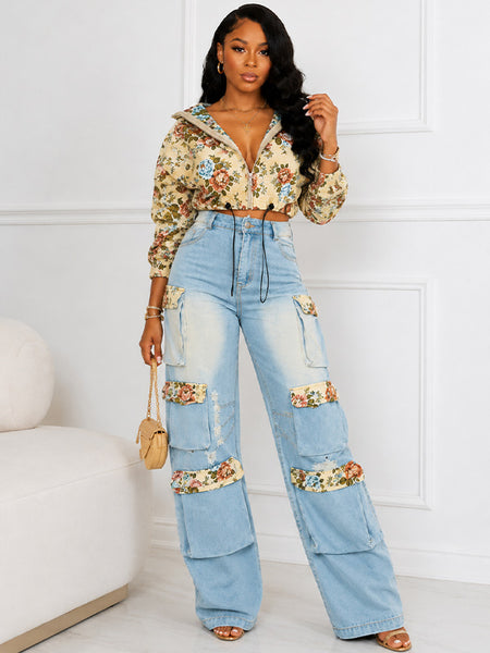 Printed Zip-Front Jacket