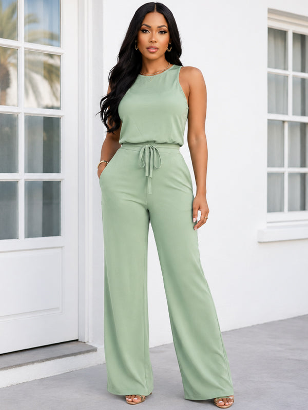 Solid Sleeveless Jumpsuit