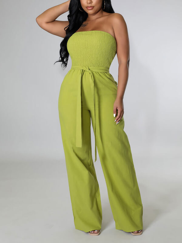 Strapless Belted Jumpsuit