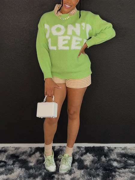 Slogan Knit Sweater