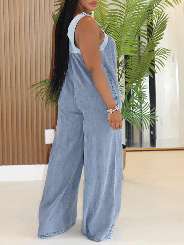 Denim Sleeveless Jumpsuit