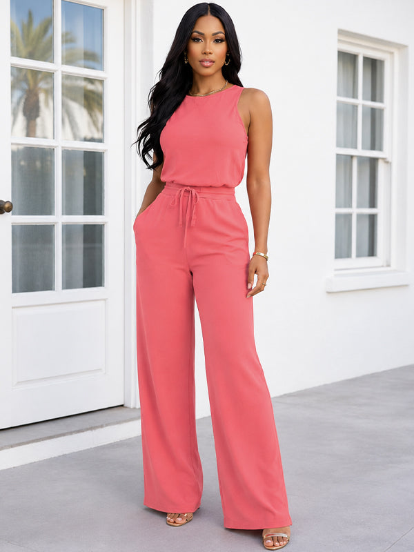 Solid Sleeveless Jumpsuit