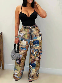 Printed Cargo Pants