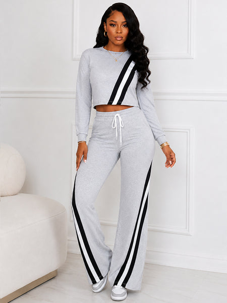 Stripe Sweatshirt & Pants Set