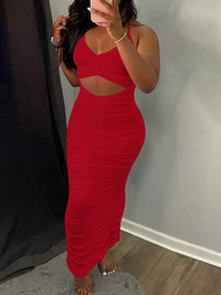 Indiebeautie Cutout Ruched Dress