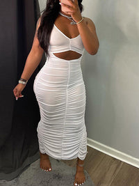 Indiebeautie Cutout Ruched Dress