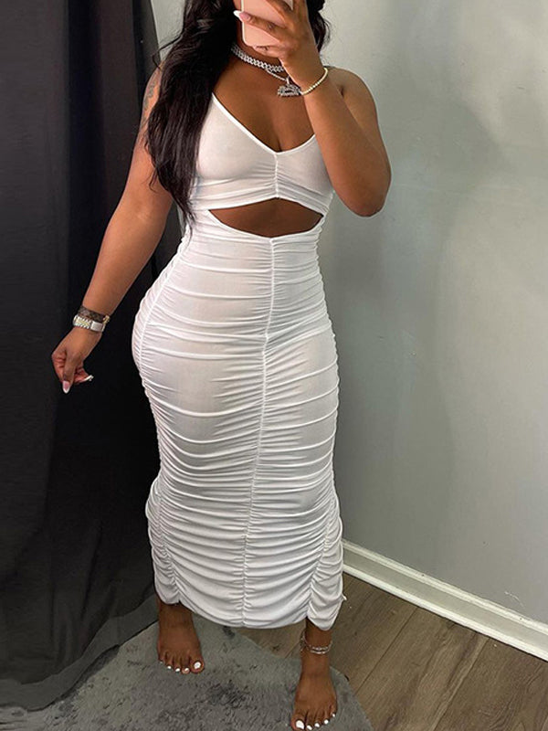 Indiebeautie Cutout Ruched Dress
