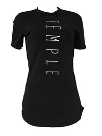 Side-Slit Slogan T-shirt