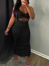 Indiebeautie Cutout Ruched Dress