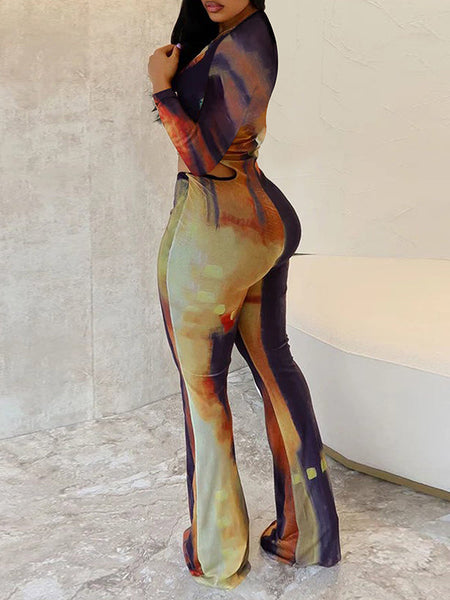 Cow-Neck Cutout Jumpsuit